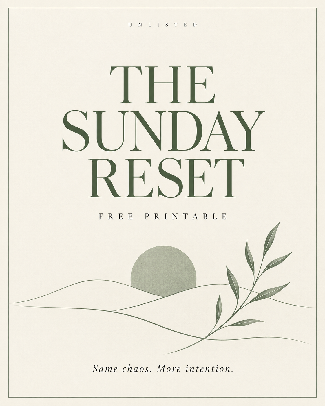 Sunday reset cover preview